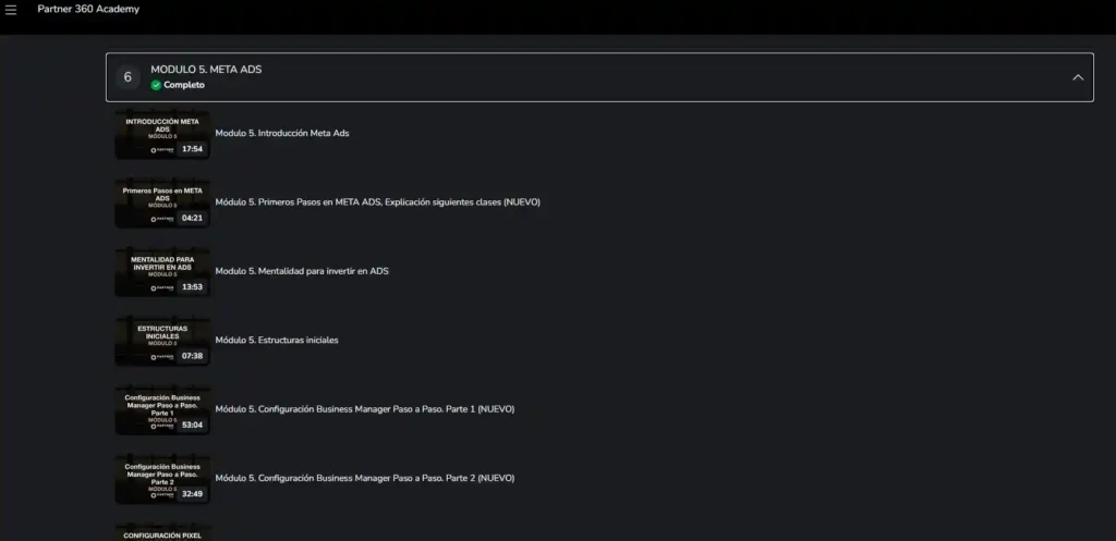 CAPTURA DE PANTALLA TUYA DEL MENÚ DE MÓDULOS Mi primera venta en 7 días DENTRO DE HOTMART